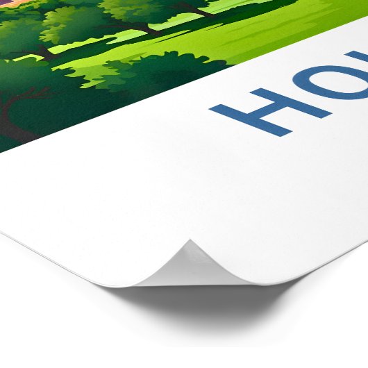 Houston Texas Reisprint Poster (Hoek)