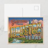 Houston Texas Reizen Briefkaart (Voorkant / Achterkant)