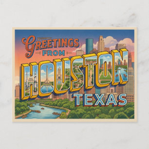 Houston Texas Reizen Briefkaart
