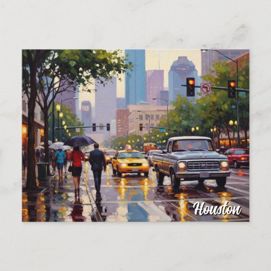 Houston Texas Reizen Briefkaart (Voorkant)