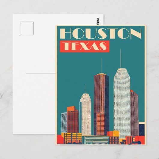 Houston, Texas, Reizen Briefkaart (Voorkant / Achterkant)