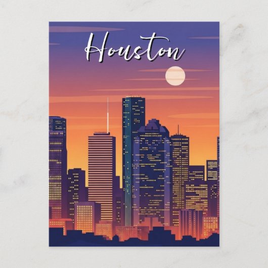 Houston Texas Reizen Briefkaart (Voorkant)