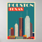 Houston, Texas, Reizen Poster (Voorkant)