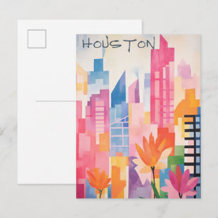 Houston Texas Reizen Stad Kunst Esthetiek Briefkaart