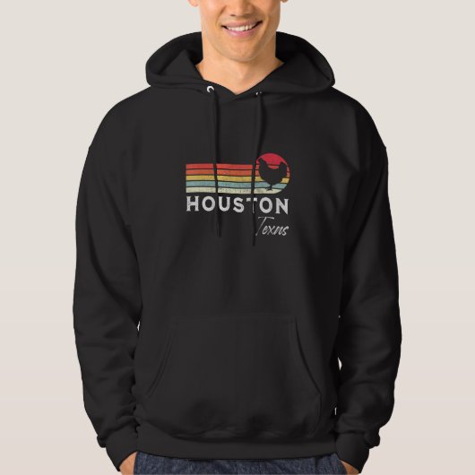Houston Texas Retro Chicken Souvenir Hoodie (Voorkant)