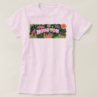 Houston Texas Retro Space City PNG | Kleurrijke He T-shirt