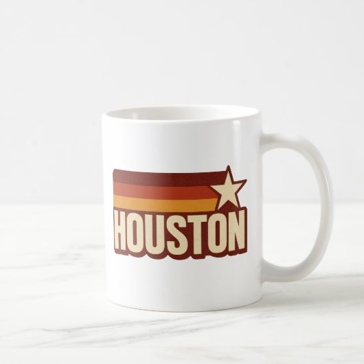 Houston Texas Retro Star Design Koffiemok (Rechts)