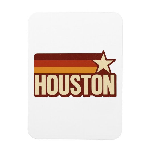 Houston Texas Retro  Star Design Magneet (Verticaal)