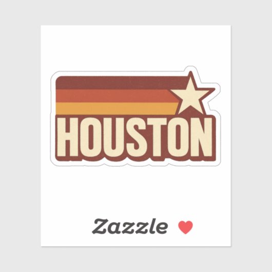 Houston Texas Retro Star Design Sticker (Vel)