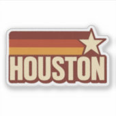 Houston Texas Retro Star Design Sticker (Voorkant)