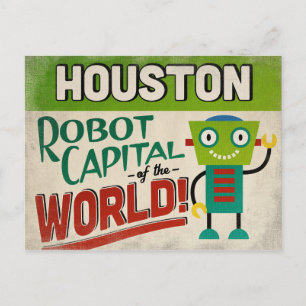 Houston Texas Robot - Funny  Briefkaart