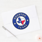 Houston Texas Ronde Sticker (Envelop)