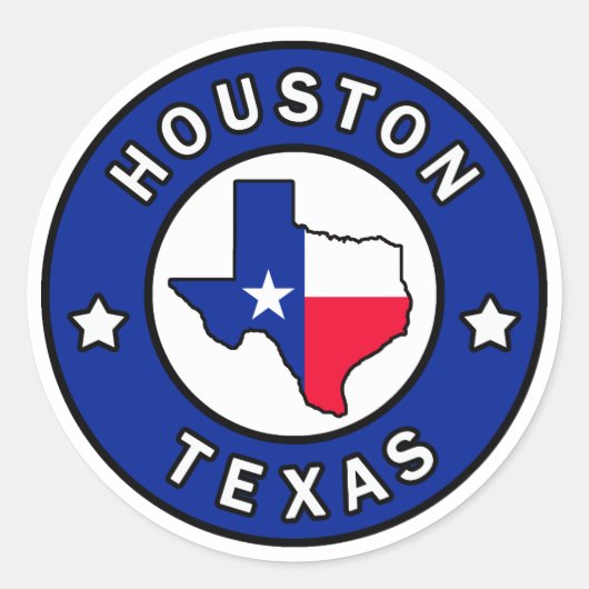 Houston Texas Ronde Sticker (Voorkant)