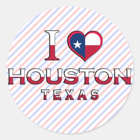 Houston, Texas Ronde Sticker (Voorkant)