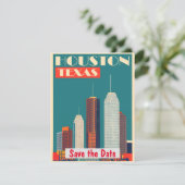 Houston, Texas Save The Date (Staand voorkant)