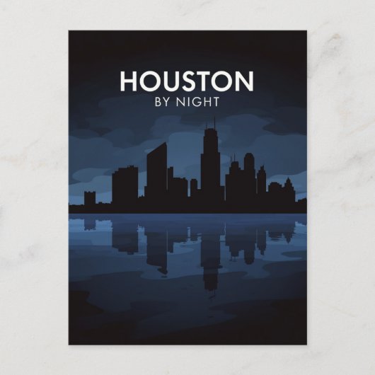Houston Texas: Silhouet bij nacht Briefkaart (Voorkant)