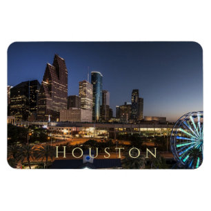 Houston, Texas Silhouette, Nachtverlichting Magneet