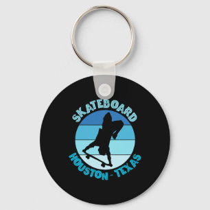 Houston Texas Skateboarder Urn Skateboarden Sleutelhanger