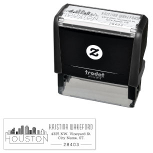 Houston, Texas Skyline Aangepast adres Zelfinktende Stempel