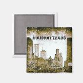Houston Texas Skyline Art (magneet) Magneet (Voorkant / Achterkant)