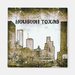 Houston Texas Skyline Art (magneet) Magneet