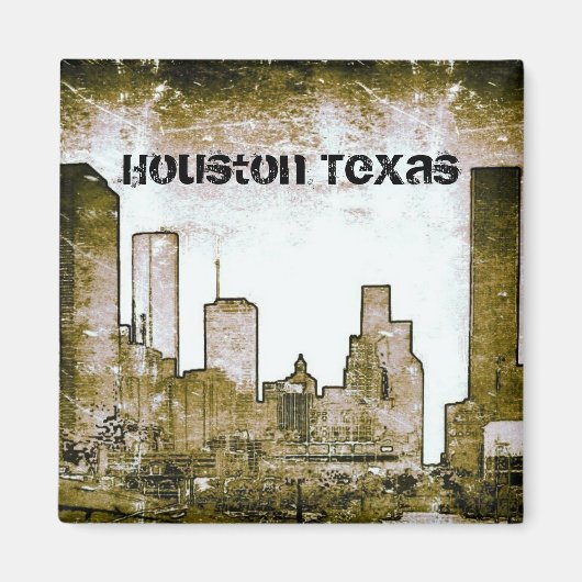 Houston Texas Skyline Art (magneet) Magneet (Voorkant)