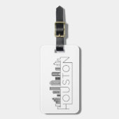 Houston, Texas Skyline Bagagelabel (Voorkant verticaal)