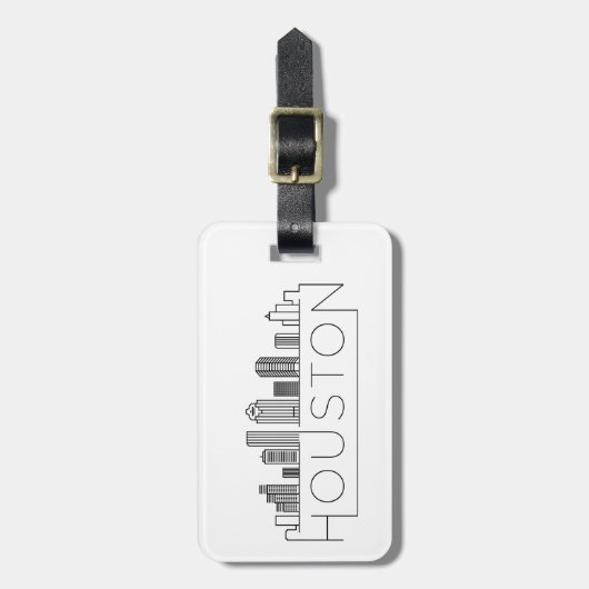 Houston, Texas Skyline Bagagelabel (Voorkant verticaal)