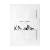 Houston Texas Skyline Belly Band, 2"x11.5" Uitnodigingen Wikkel (Voorkant Voorbeeld)