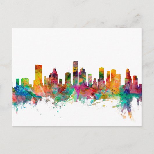 Houston Texas Skyline Briefkaart (Voorkant)