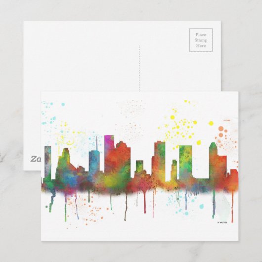 HOUSTON TEXAS SKYLINE BRIEFKAART (Voorkant / Achterkant)