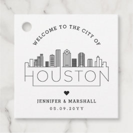 Houston, Texas Skyline | Bruiloft Welkom Favor Bedankjes Labels