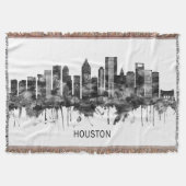 Houston Texas Skyline BW Deken (Voorkant)
