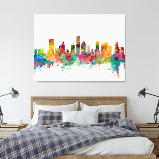 Houston Texas Skyline Canvas Afdruk (Insitu (Slaapkamer))