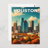 Houston Texas Skyline Cityscape fall Briefkaart (Voorkant / Achterkant)