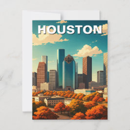 Houston Texas Skyline Cityscape fall Briefkaart