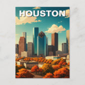 Houston Texas Skyline Cityscape fall Briefkaart (Voorkant)