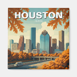 Houston Texas Skyline Cityscape herfst Magneet