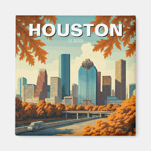 Houston Texas Skyline Cityscape herfst Magneet