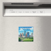 Houston Texas Skyline Cityscape voorjaar Magneet (Insitu (Vaatwasser))