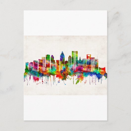 Houston Texas Skyline Feestdagenkaart (Voorkant)