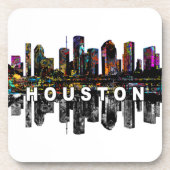 Houston, Texas skyline in graffiti Bier Onderzetter (Voorkant)