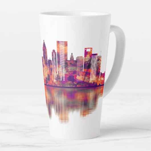 Houston Texas Skyline Latte Mok (Rechterhoek)