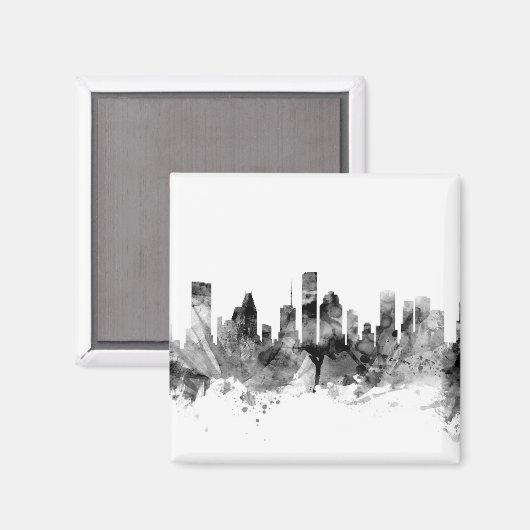 Houston Texas Skyline Magneet (Voorkant / Achterkant)