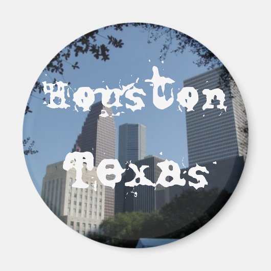 Houston Texas Skyline Magneet (Voorkant)