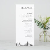 Houston Texas Skyline Modern huwelijksdiner Menu (Staand voorkant)