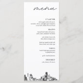 Houston Texas Skyline Modern huwelijksdiner Menu (Voorkant)