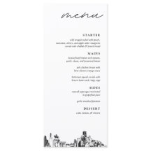 Houston Texas Skyline Modern huwelijksdiner Menu
