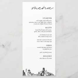 Houston Texas Skyline Modern huwelijksdiner Menu