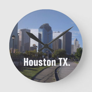 Houston Texas Skyline (Panoramisch) Ronde Klok